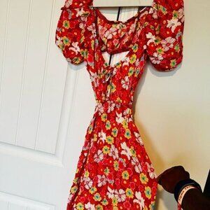 Bebop Backless Puff Sleeve Sundress size M
